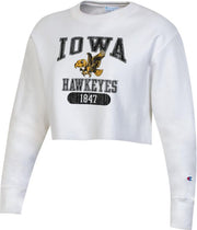 University of Iowa Hawkeyes Women's Reverse Weave Cropped Crewneck Sweatshirt