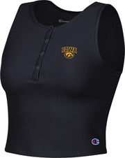 University of Iowa Women's Henley Cropped Tank Top