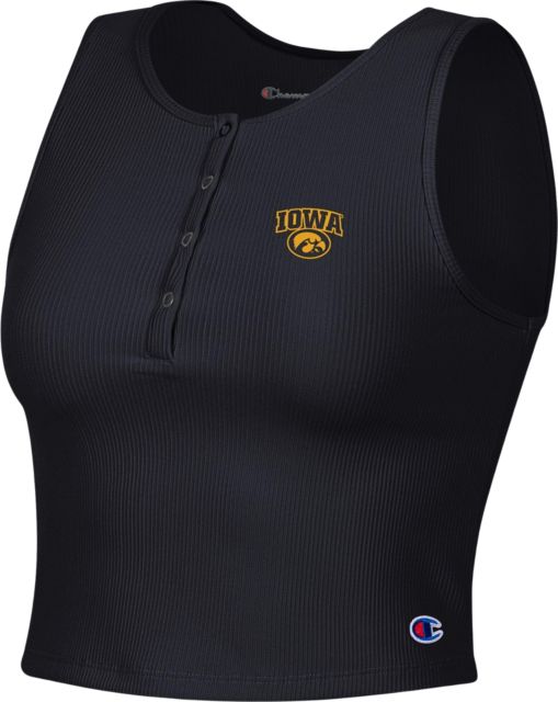 University of Iowa Women's Henley Cropped Tank Top