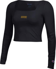 University of Iowa Women's Square Neck Cropped Long Sleeve T-Shirt