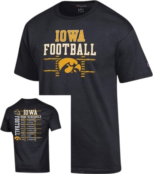 University of Iowa Hawkeyes 2025 Football Schedule Short Sleeve T-Shirt