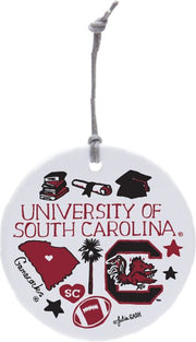 University of South Carolina Ceramic Circle Ornament