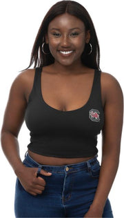W VNECK CROP TANK/CRIMS/XS/.