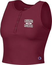 University of South Carolina Gamecocks Women's Henley Crop Tank Top