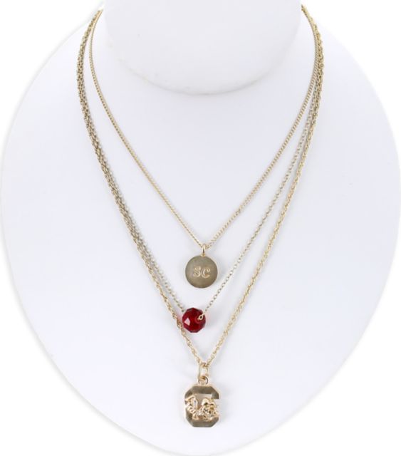 University of South Carolina Matte Gold Trio Necklace Set