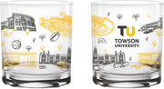 Towson University 14 oz. Campus Rocks Glass