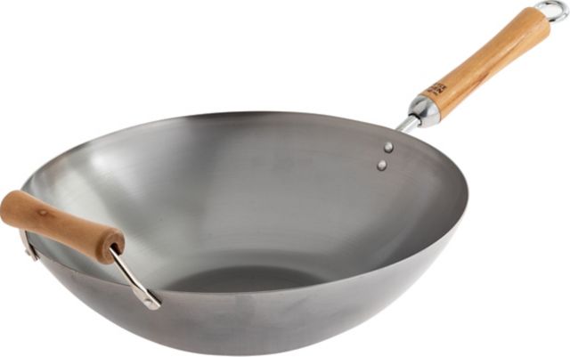 Joyce Chen Classic Series 14 Carbon Steel Wok with Birch Handles - ONLINE ONLY