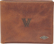 Villanova Wildcats Fossil Leather - Ryan Rfid Passcase - Dark Brown