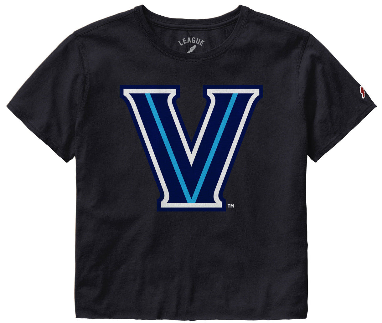 Villanova Wildcats League Women's Clothesline Crop Short Sleeve T-Shirt