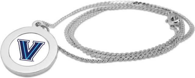 Villanova Wildcats CSI Silver Pendant Necklace With Colored Medallian