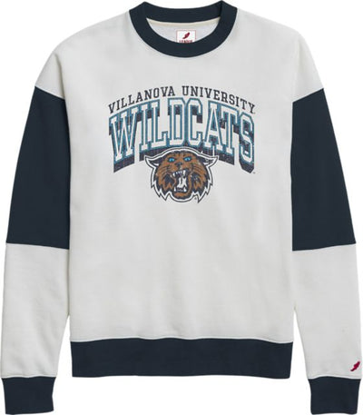 Villanova Wildcats League Colorblock Crewneck Sweatshirt