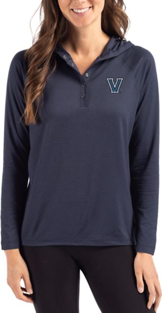Villanova Wildcats Cutter & Buck Women's Coastline Epic Comfort Hooded Long Sleeve Shirt