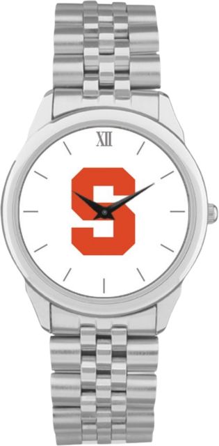 Syracuse Orange CSI Men's Silver Rolled Link Withristwithatch (Gift Box) With Colored Medallion