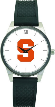 Syracuse Orange CSI Women's Wristwatch (Gift Boxed) With Black Silicone Strap And Color Medallion.