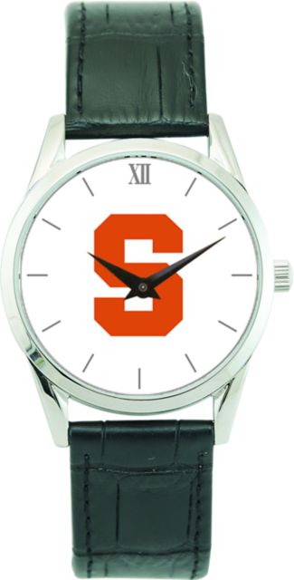 Syracuse Orange CSI Men's Stainless Steel Wristwatch (Gift Boxed) Color Medallion Withhite Background