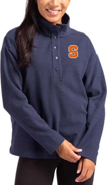 Syracuse Orange Cutter & Buck Women's Hunts Point Eco Textured Fleece Snap Pullover