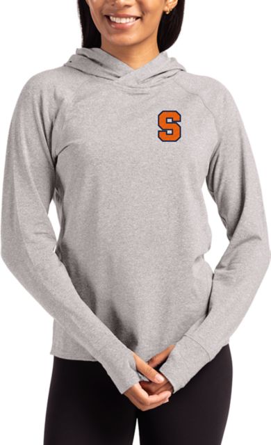 Syracuse Orange Cutter & Buck Women's Adapt Knit Heathered Hooded Pullover
