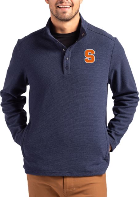Syracuse Orange Cutter & Buck Hunts Point Eco Textured Fleece Snap Pullover