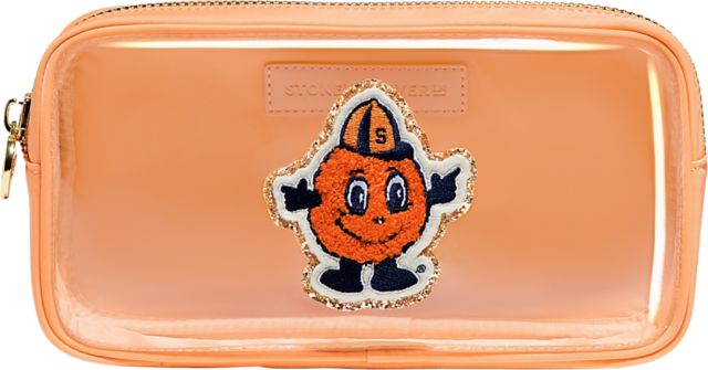 Peach Clear Small Pouch with Syracuse University Patch