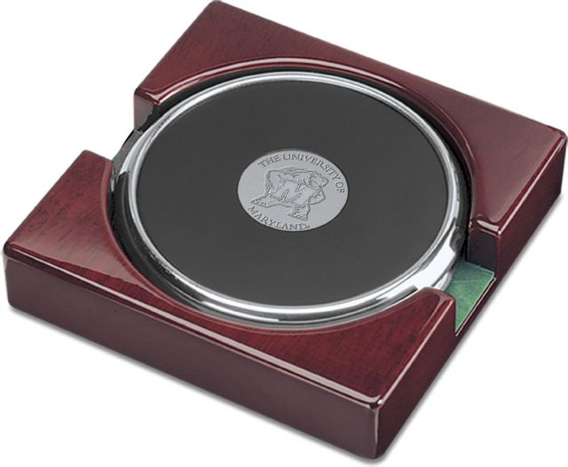 Maryland Terrapins Set of Two Silver Coasters