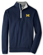 Michigan Wolverines Peter Millar Youth Perth Performance Quarter Zip