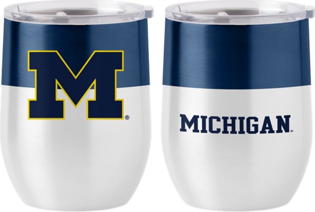 Michigan 16 oz Colorblock Stainless Curved Beverage - ONLINE ONLY