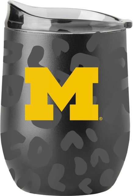 Michigan Leopard 16 oz Black Powdercoat Curved Beverage - ONLINE ONLY
