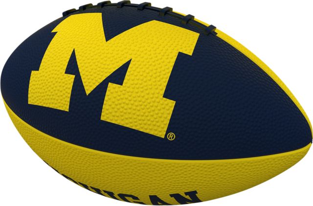 Michigan Wolverines Pinwheel Logo Junior Size Rubber Football