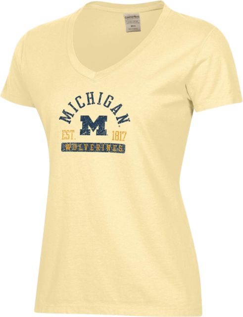 Michigan Wolverines Women's V-Neck Short Sleeve T-Shirt