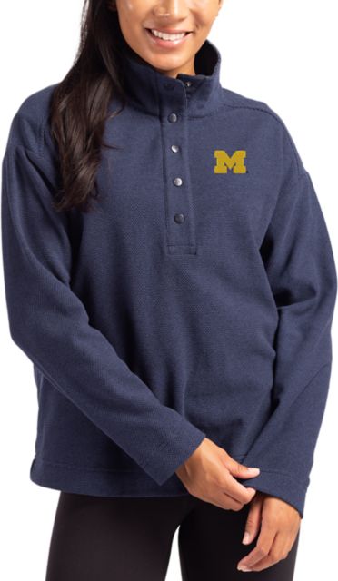 Michigan Wolverines Hunts Point Eco Textured Fleece Women's Snap Pullover 