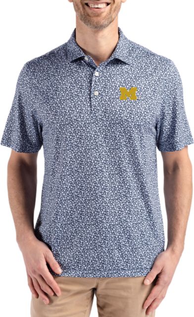 Michigan Wolverines Pike Eco Flora Print Polo 