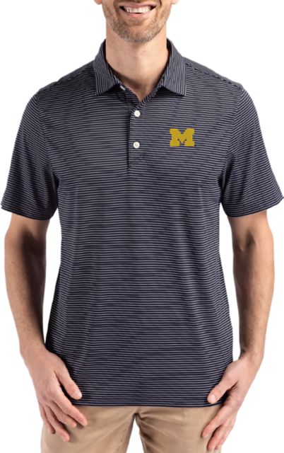 Michigan Wolverines Forge Epic Confidence Fine Line Stripe Stretch Polo