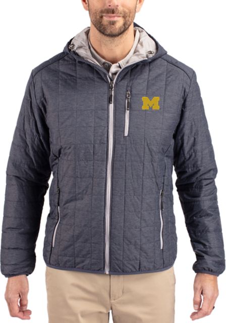 Michigan Wolverines Cutter & Buck Rainier Primaloft Eco Full-Zip Hooded Jacket