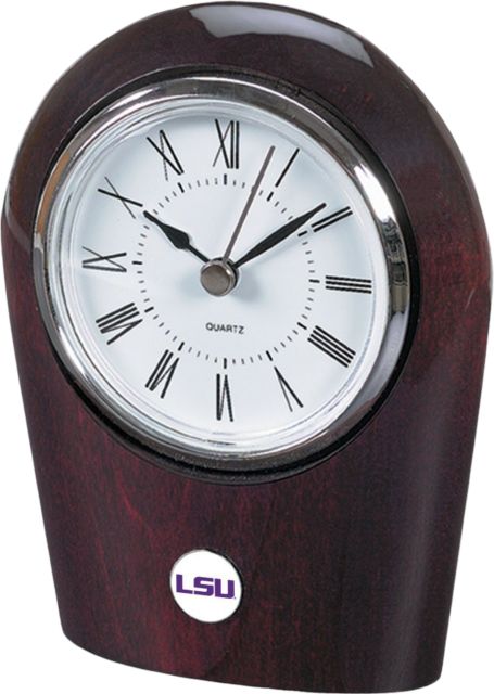 LSU Tigers CSI Palm Desk Clock With Colored Medallian
