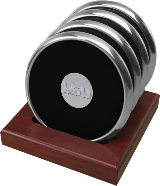 LSU Tigers Set of Four Silver Coasters