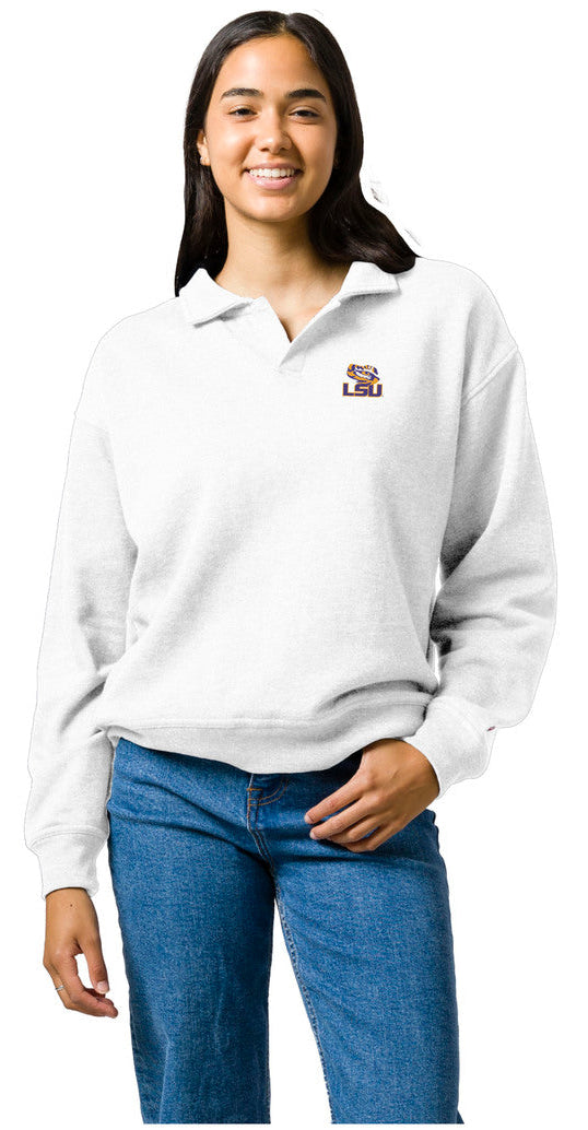 LSU Tigers League Women's Victory Springs Collared Pullover