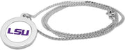 LSU Tigers CSI Silver Pendant Necklace With Colored Medallian