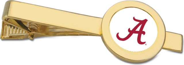 Alabama Crimson Tide CSI Gold Tie Bar With Colored Medallion - ONLINE ONLY