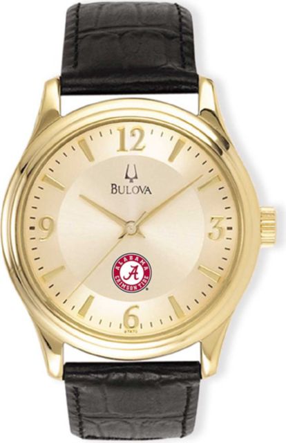 Bulova Men's Gold and Leather Watch - ONLINE ONLY