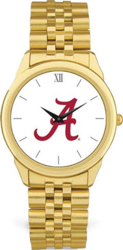 Alabama Crimson Tide CSI Men's Gold Rolled Link Wristwatch (Gift Box) With Colored Medallion - ONLINE ONLY