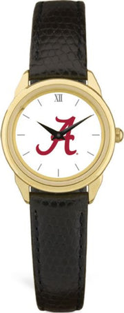 Alabama Crimson Tide CSI Women's Black Leather Watch(Gift Boxed) With Colored Medallion - ONLINE ONLY