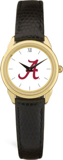 Alabama Crimson Tide CSI Women's Black Leather Watch(Gift Boxed) With Colored Medallion - ONLINE ONLY
