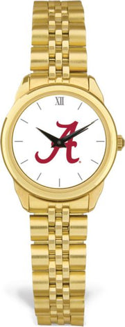 Alabama Crimson Tide CSI Women's Gold Rolled Link Watch (Gift Box) With Colored Medallion - ONLINE ONLY