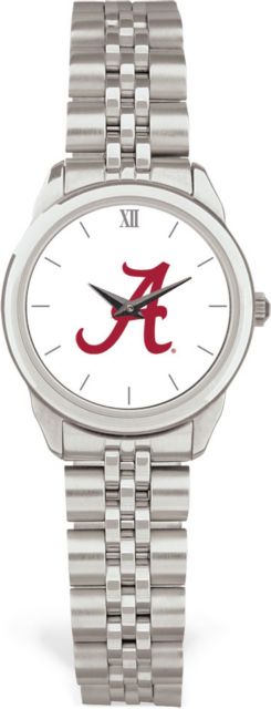 Alabama Crimson Tide CSI Women's Silver Rolled Link Watch (Gift Boxed) With Colored Medallion - ONLINE ONLY