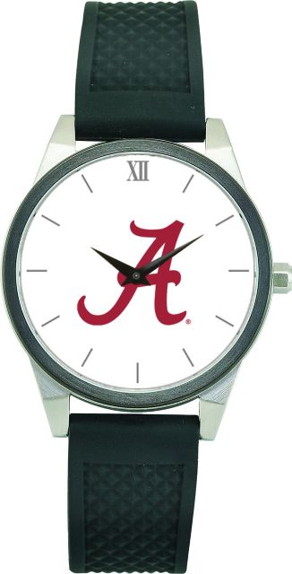 Alabama Crimson Tide CSI Women's Wristwatch (Gift Boxed) With Black Silicone Strap And Color Medallion. - ONLINE ONLY