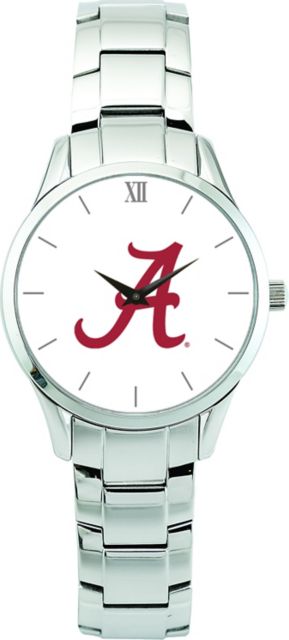 Alabama Crimson Tide CSI Women's Stainless Steel Wristwatch (Gift Boxed) With Color Medallion - ONLINE ONLY