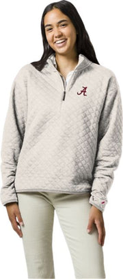 W QUILTED 1/4 ZIP/DEW/SM/.