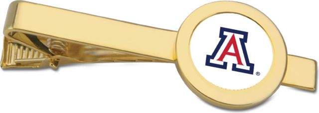 Arizona Wildcats CSI Gold Tie Bar With Colored Medallion - ONLINE ONLY