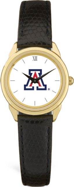 Arizona Wildcats CSI Women's Black Leather Watch(Gift Boxed) With Colored Medallion - ONLINE ONLY