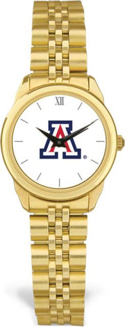 Arizona Wildcats CSI Women's Gold Rolled Link Watch (Gift Box) With Colored Medallion - ONLINE ONLY